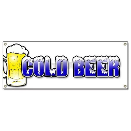 Signmission COLD BEER BANNER SIGN ice drink cart stand iced draft bottle micro brew mini B-72 Cold Beer